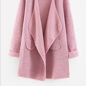 Pink sweater coat
